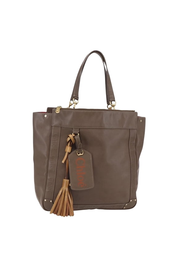 Pre-Owned Chloe Eden Tote Bag Leather Brown Leather Tote Bag Bag