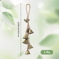 thumbnail image 2 of Iron Protection Bell Wind Chime Blessing Hanging Pendant with Hemp Cord for Garden Courtyard Patio Balcony Home Outdoor Decoration Bronze 325mm Antique Bronze, 2 of 3