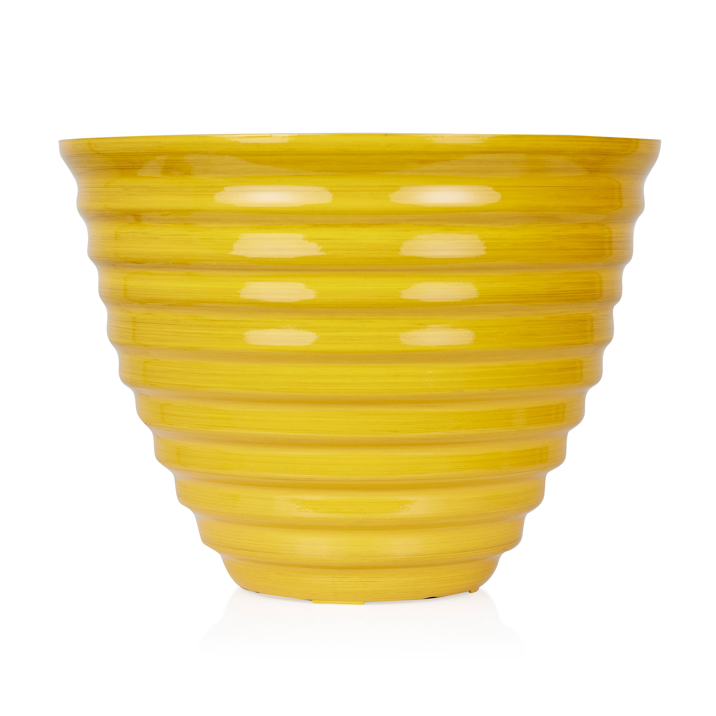 Alpine Corporation 16" Yellow Glazed Planter