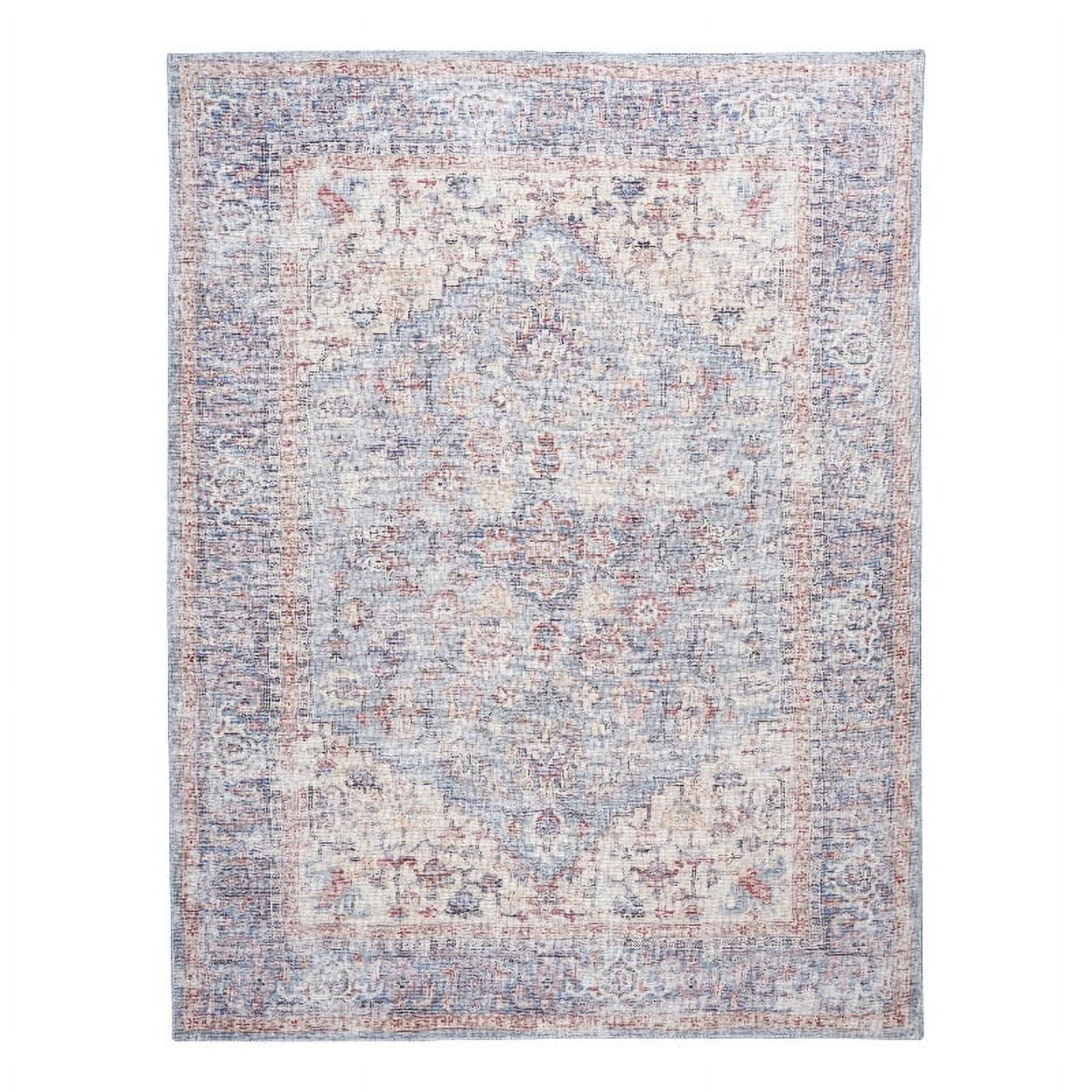 Nicole Curtis Machine Washable S1 7'10" x 9'10" Blue/Multi Vintage Indoor Rug