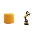 thumbnail image 1 of Reposapiés otomano redondo, taburete, banco, colección de estatuas modernas, adorno de mesa, escultura animal para centro de mesa de dormitorio., 1 of 8