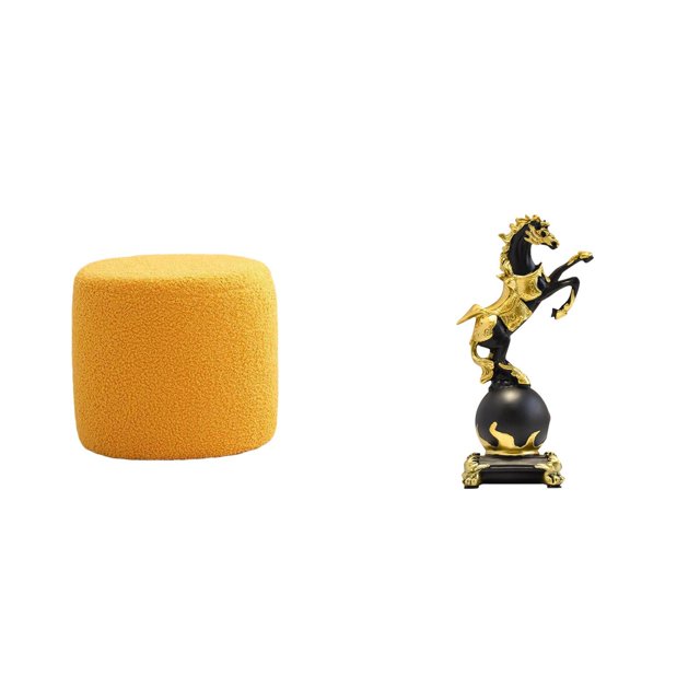 Reposapiés otomano redondo, taburete, banco, colección de estatuas modernas, adorno de mesa, escultura animal para centro de mesa de dormitorio.