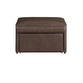 thumbnail image 2 of Studio Living Hadley Modern Storage Ottoman, Chestnut Faux Leather, 2 of 8