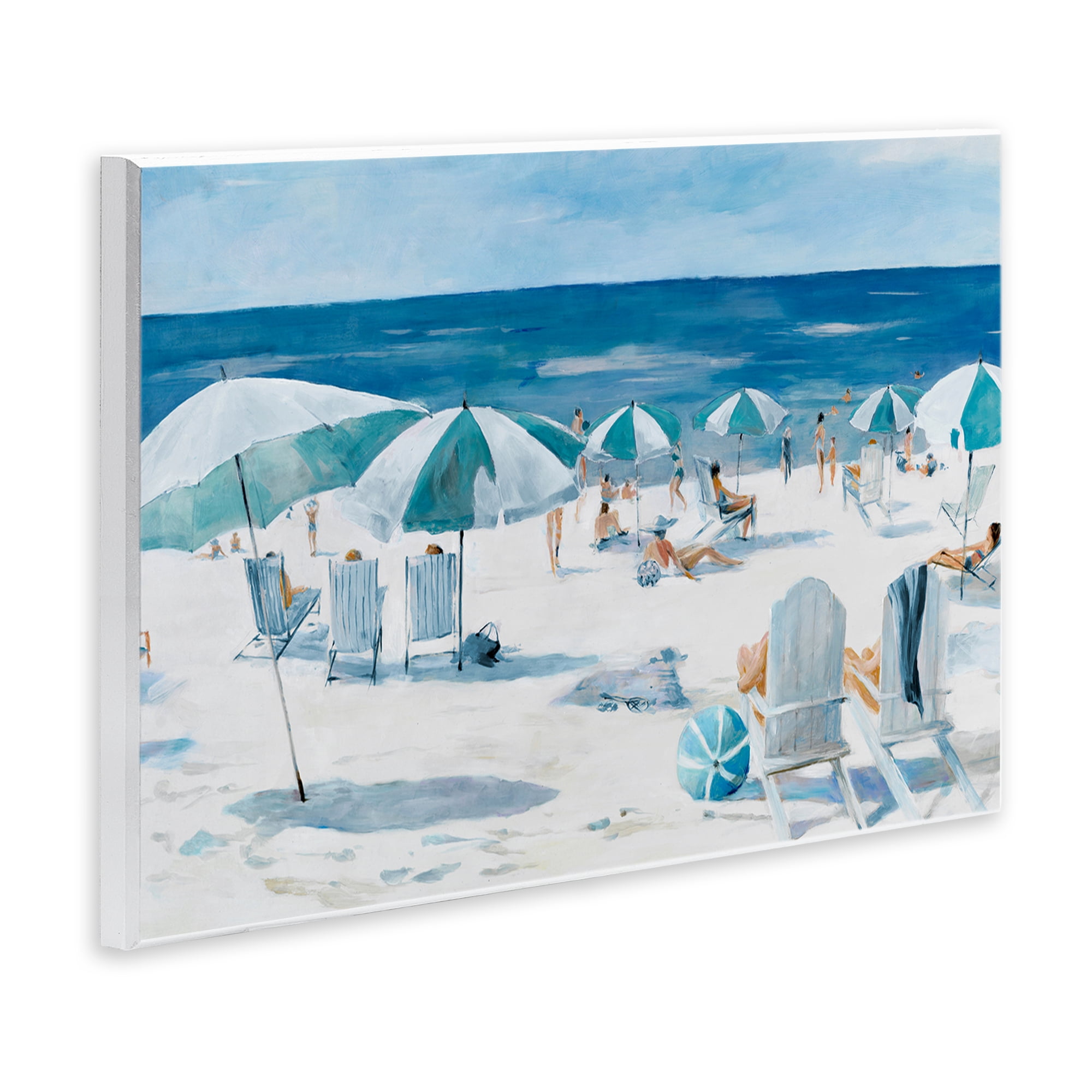 Stupell Industries Umbrella Beach Coastal Scene Wall Plaque Art, design by Lorenzo Collective