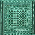 thumbnail image 1 of Ahgly Company Machine Washable Indoor Square Persian Turquoise Blue Traditional Area Rugs, 3' Square, 1 of 4