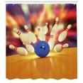thumbnail image 3 of Ambesonne Bowling Party Shower Curtain, Moment of Crash, 69"Wx84"L, Multicolor, 3 of 3