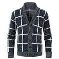 thumbnail image 3 of Sweater Coats for Men Vintage Plaid Casual Long Sleeve Cardigan Baggy Cozy Warm Winter Outerwear 2024 Knitted Thick Sweaters M-3XL, 3 of 4