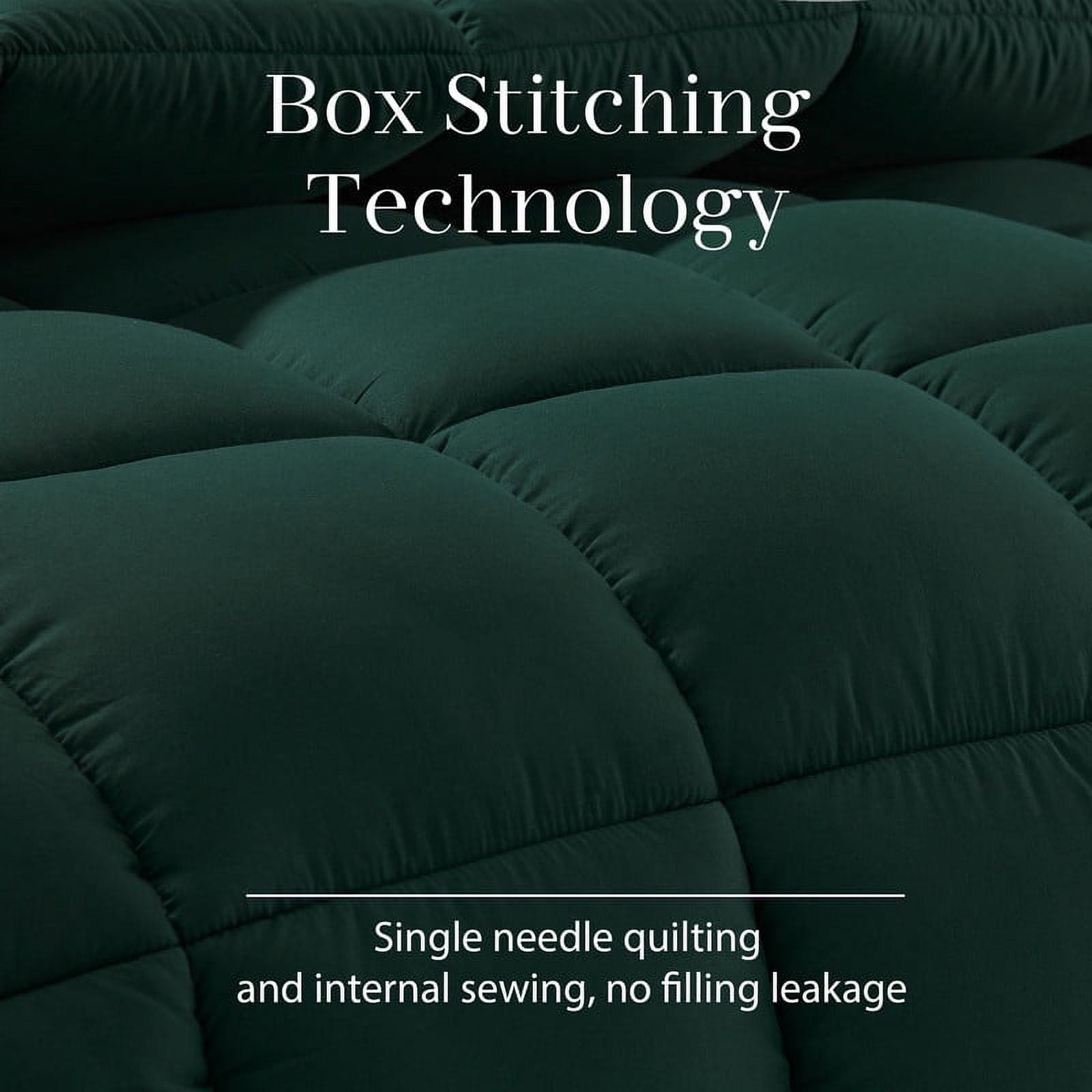 Comforter Twin Green All Season Down Alternative, Cooling Quilted Duvet Insert, Bed Comforter with Corner Tabs, Washable Hypoallergenic Reversible Quilt