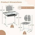 thumbnail image 3 of Gymax Kid's Study Desk & Chair Set w/Tilt Desktop Book Stand Footrest Bar for Toddlers Grey, 3 of 6