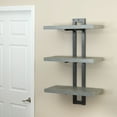 thumbnail image 6 of Household Essentials Jamestown 3 Tier Wall Shelf with Single-Hole Mount Rustic Slate Concrete and Grey Metal, 6 of 7