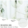 thumbnail image 5 of Eucalyptus Leaf Waffle Shower Curtains, Weighted Bottom Sage Green Spring Watercolor Botanical Plants Textured Fabric Bathroom Curtain Bathtub Home Decor Waterproof Washable with Metal Hooks, 5 of 6