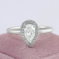 thumbnail image 3 of solitaire jewels 1.3CT Pear Moissanite Halo Engagement Ring For Women, 10K White Gold, 3 of 8