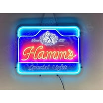 Queen Sense 24"x19" Hamm's Special Light LED Sign Light Neon Signs With Dimmer Party Home Wall Decor Lights W124HSSLBVVD-XLED