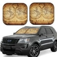 thumbnail image 6 of Kdxio Vintage Map Of The World Print 2-Piece Sun Shade Front Windshield - Foldable Car Front Window Sunshades For Most Sedans Suv Truck, 6 of 6
