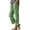 Light green, variant on Women Casual Lightweight Elastic Waist Pants with Pockets Cotton Linen Cropped Pants Loose Solid Color Trousers by Yigetop Brown L