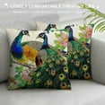 thumbnail image 3 of Square  Fabric Throw Pillow Cushion Cover Peacock Pattern Peacock Feathers Double Sides Various Size  (C-13), 3 of 5