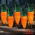 thumbnail image 2 of LAMPHOME Orange C9 Christmas String Light Outdoor, 25FT Shatterproof LED for House Rooflines & Pathways, Connectable Waterproof Vintage Christmas Light for Tree, Yard, Patio, Porch, Garden, 2 of 10