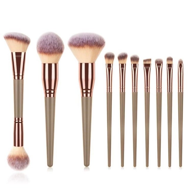 7 piezas, 10 piezas, 15 piezas de pinceles de maquillaje gigantes, 15 piezas de pinceles de maquillaje dorados, pinceles de base para trajes, herramientas de belleza