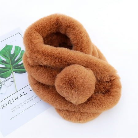 

Pxiakgy scarfs for women Women Fashion Solid Color Scarf Outerwear Bib Fur Scarf Warm ScarfScarf Khaki + One size