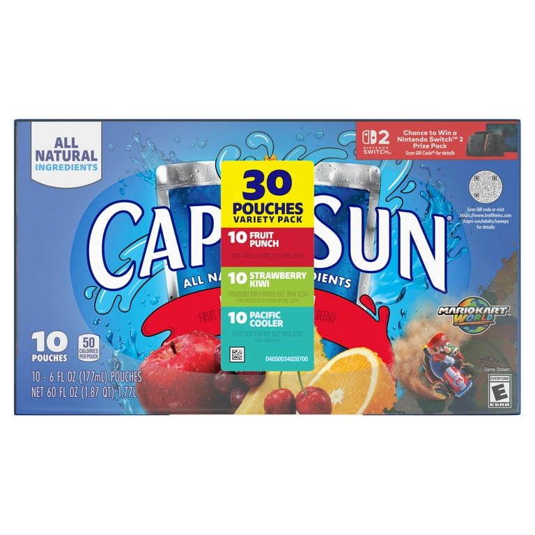 Capri Sun Fruit Punch, Strawberry Kiwi and Pacific Cooler Juice