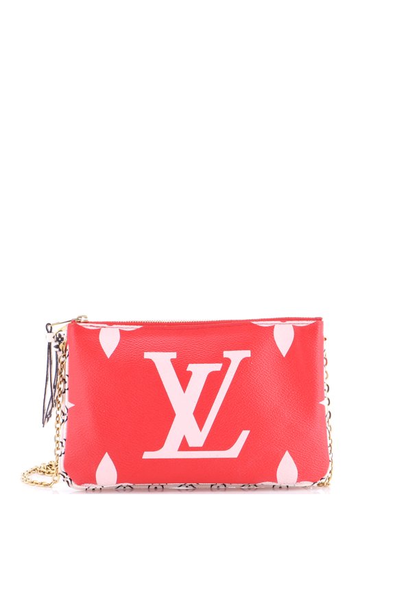 Pre-Owned Double Zip Pochette Limited Edition Colored Monogram Giant By Rebag