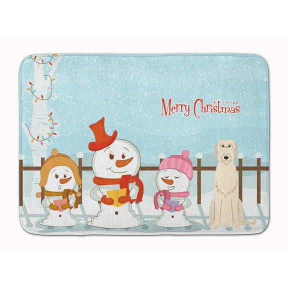 Merry Christmas Carolers Irish Wolfhound Machine Washable Memory Foam Mat