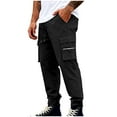 thumbnail image 5 of Ecqkame Cargo Pants for Men Solid Color Breathable Lightweight Hiking Pant Outdoor Workwear Casual Trousers with Pockets Black M, 5 of 8