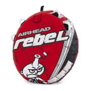 Airhead Rebel 54" 1 Person Durable Red Towable Tube Kit with Rope and 12V Pump