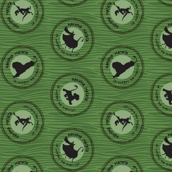 Disney Fabric The Lion King Medallions in Green 100% Cotton Fabric by The Yard
