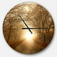 thumbnail image 1 of Designart 'Path To Sunlight In Autumn Forest Modern Wall Clock, 1 of 4