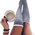 thumbnail image 1 of Encaje Largo Muslo Alto Invierno Leggings Calcetines Botas Stocking Pile Mujeres Knit Girl Scienceny PS11633-03, 1 of 3