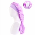 thumbnail image 3 of Cheers.US Extra Long Satin Bonnet Sleep Cap Long Bonnet for Braids Hair Loose Cap, 3 of 4