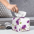 thumbnail image 6 of KLL Orchids Flowers Print Tissue Box Cover,Leather Tissue Holder Square Facial Tissue Case Facial Paper Organizer Dispenser for Bathroom, Vanity Countertop, 6 of 7
