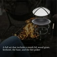 thumbnail image 6 of Durable Alloy Steel Fire Pits for Outside – 22 in Outdoor Wood Burning Fire Pit with Mesh Lid and Fire Picker – Small Fire Pit for Backyard, Porch, Deck, Camping, BBQ, 6 of 10