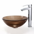 thumbnail image 3 of KRAUS 14 Inch Glass Vessel Sink in Clear Brown with Pop-Up Drain and Mounting Ring in Oil Rubbed Bronze, 3 of 7