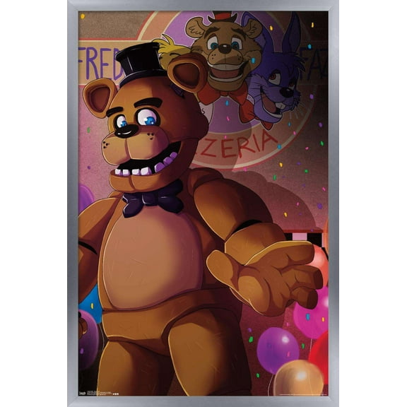 Five Nights at Freddy's - Pizzeria Art Wall Poster, 14.725" x 22.375", Framed