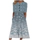 thumbnail image 2 of ICHUANYI Clearance Women Fashion Summer Casual Short Sleeve V-Neck Printing Dress Loose Dress(Blue, L) ICHUANYI WER2023080812436, 2 of 5