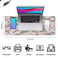 thumbnail image 5 of Pink Green Camouflage&nbsp;desk Mouse Padwaterproofwashable&nbsp;for Office Home Work GamingmousematRubber Base Mousepad with Stitched Edges 31.5x11.8inches, 5 of 7