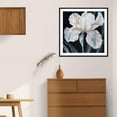 thumbnail image 3 of Moonow7 Iris Flower Wall Art Prints, Minimalist Botanical Decoration for Living Room or Bedroom, Elegant White Floral Poster Artwork for Office or Bathroom, Unframed Size 50x50 cm / 20x20”, 3 of 14
