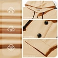 thumbnail image 5 of Seffadzy Men's Solid Color Button Drawstring Long Sleeve Hooded Top Suitable For Outdoor Sports, Travel And Casual Wear_Beige_XL, 5 of 9