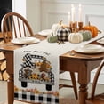 thumbnail image 3 of Gnome Truck Table Runner, Autumn Thanksgiving Kitchen Dining Table Decoration for Home Party Decor 13x36 Inches, 3 of 9