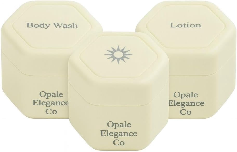 Travel Containers Body Care Capsule Set - Magnetic Containers with Lids,Carry On Travel Essentials for Women/Men-3 Flex Mediums (1.32oz) - Body Wash, Lotion & Sun Icon Label White
