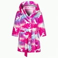 thumbnail image 1 of Splozh Girls Hooded Bathrobe Boys Childrens Flannel Robe Cartoon Print Home Fleece Bathrobe for Boys and Girls with Pockets Red,7-8 Years, 1 of 6