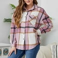 thumbnail image 2 of Women's Button Down Plaid Shirt Jacket Long Sleeve Classic Fit Lapel Baggy Casual Tops Shackets with Pockets, 2 of 7