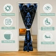 thumbnail image 2 of Manfei Blue Baroque Damask Door Curtain Panel 59x80, Hippie Flower Floral Room Divider Curtain, Vintage Victorian Door Curtain Party Decorations, Breathable Bedroom Decorative, 2 of 5