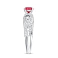 thumbnail image 3 of Rosec Jewels Created Ruby Vintage Inspired Ring with Diamond for Women (AAAA Grade), 18K White Gold, US 7.00, 3 of 8