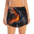 thumbnail image 4 of Lsque Molten Lava Abstract Flow Printed Women's Running Shorts with Liner Pockets,Elastic Quick Dry Workout Athletic Gym Yoga Shorts,Womens High Waist Shorts-, 4 of 9