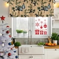 thumbnail image 5 of Blueberry Spring Leaves Curtain Valances for Windows, Kitchen Valance Window Treatments Panel 2 Pack, Brown Botanical Branches Rod Pocket Short Curtains for Bathroom Bedroom 42 x 12 Inch, 5 of 8