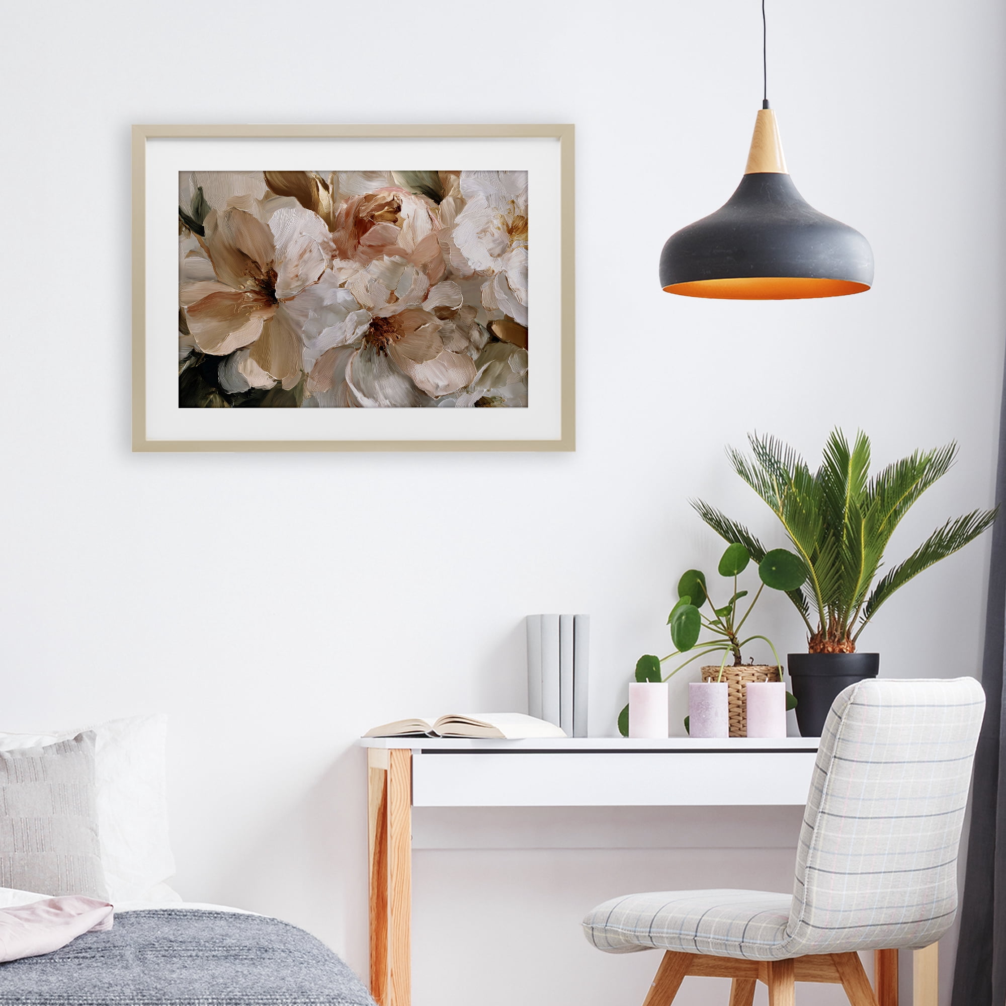 Stupell Industries Pink Brushstroke Petals Birch Framed Print Under Glass, design by Jacky Ngan