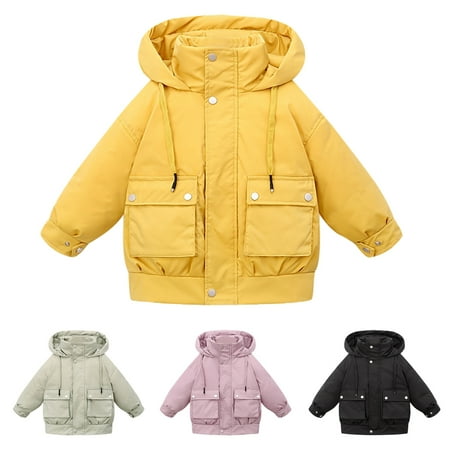 

URMAGIC Girl Boy Winter Warm Padded Puffer Coat Thicken Windproof Hooded Parka Jacket 4-8 Years